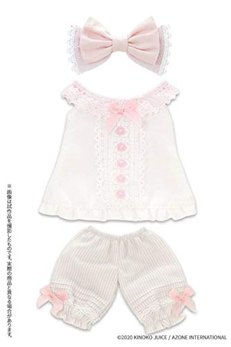 Kikipop! Mushroom Planet Machibuse Night Set White X Pink (For Dolls)
