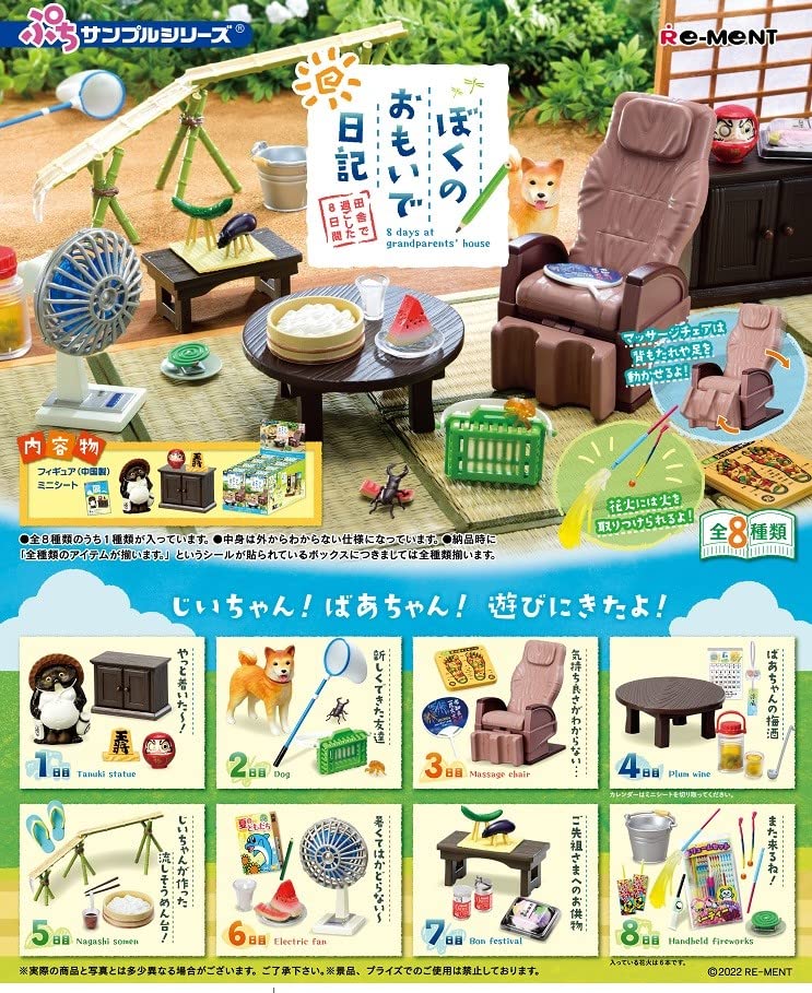 RE-MENT Diary With My Memories -8Days Of Grand Parents House- 8 Pcs Box
